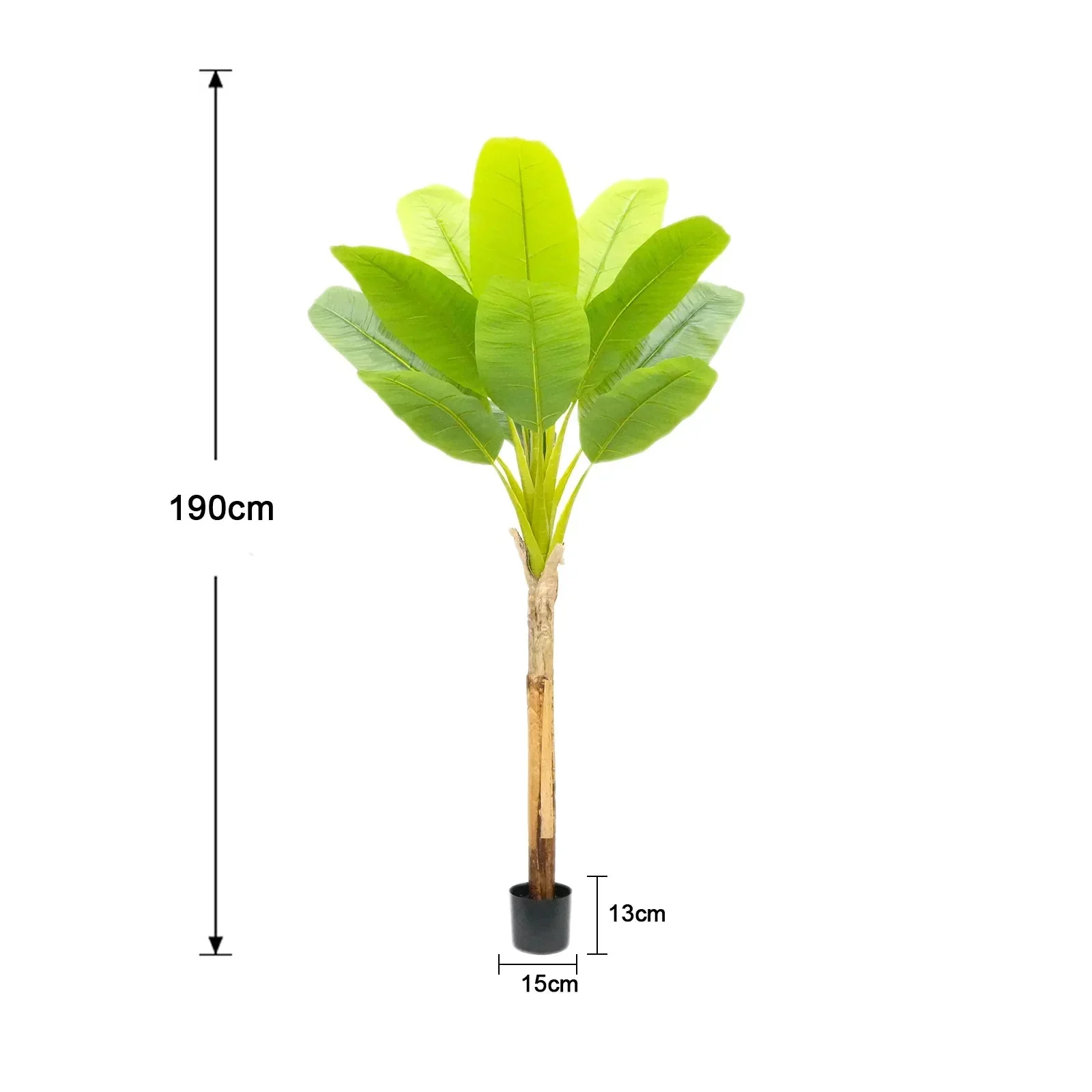 Artificial Banana Leaf Plant with Triple Stalks,Faux Banana Silk Tree,Tropical Fake Leaves Plants Indoor for Home Office - Image 11