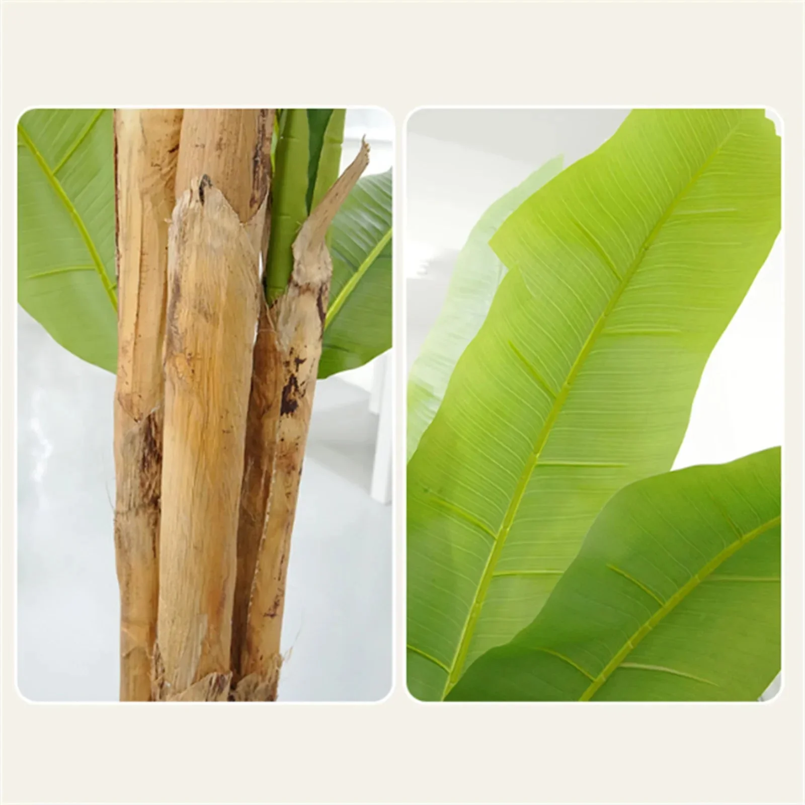 Artificial Banana Leaf Plant with Triple Stalks,Faux Banana Silk Tree,Tropical Fake Leaves Plants Indoor for Home Office - Image 7