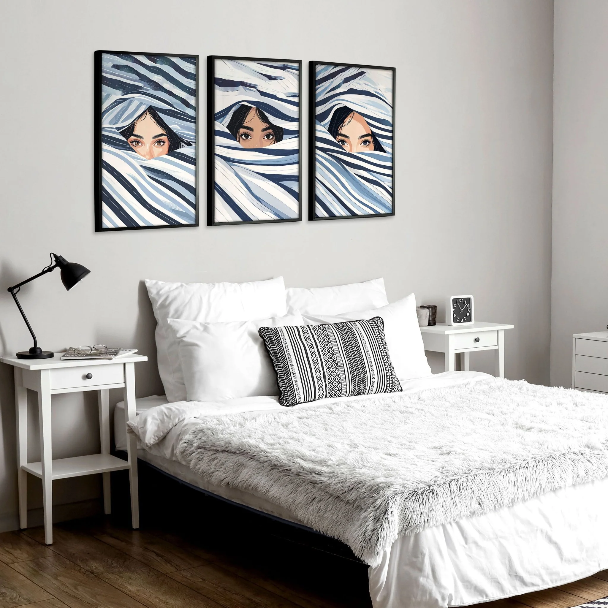 Artwork For Bedroom Wall | Set of 3 Boho Women Wall art Prints - Image 2
