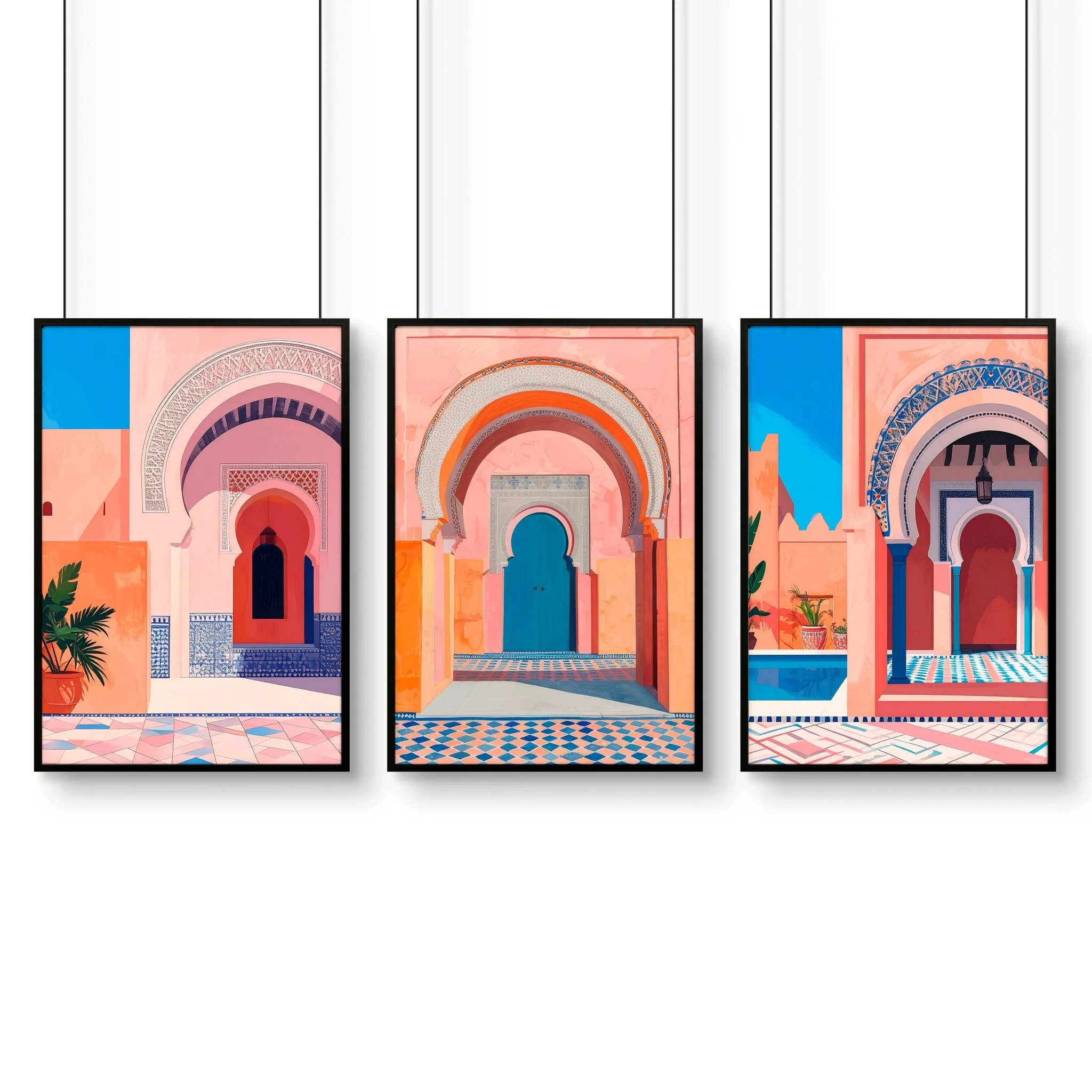 Artwork For Home Office | Set of 3 Moroccan Inspired Wall art Prints - Image 10