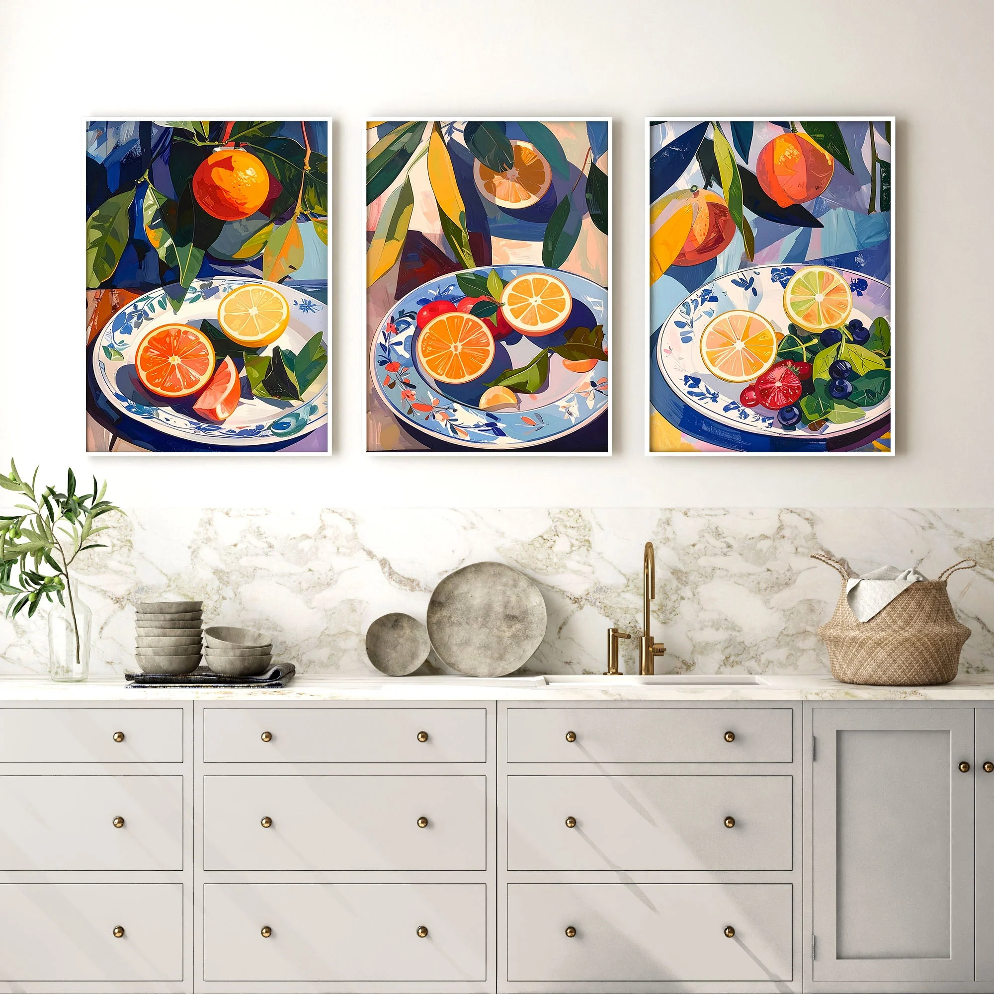 Artwork For Kitchen | Set of 3 Citrus Wall art Prints - Image 3