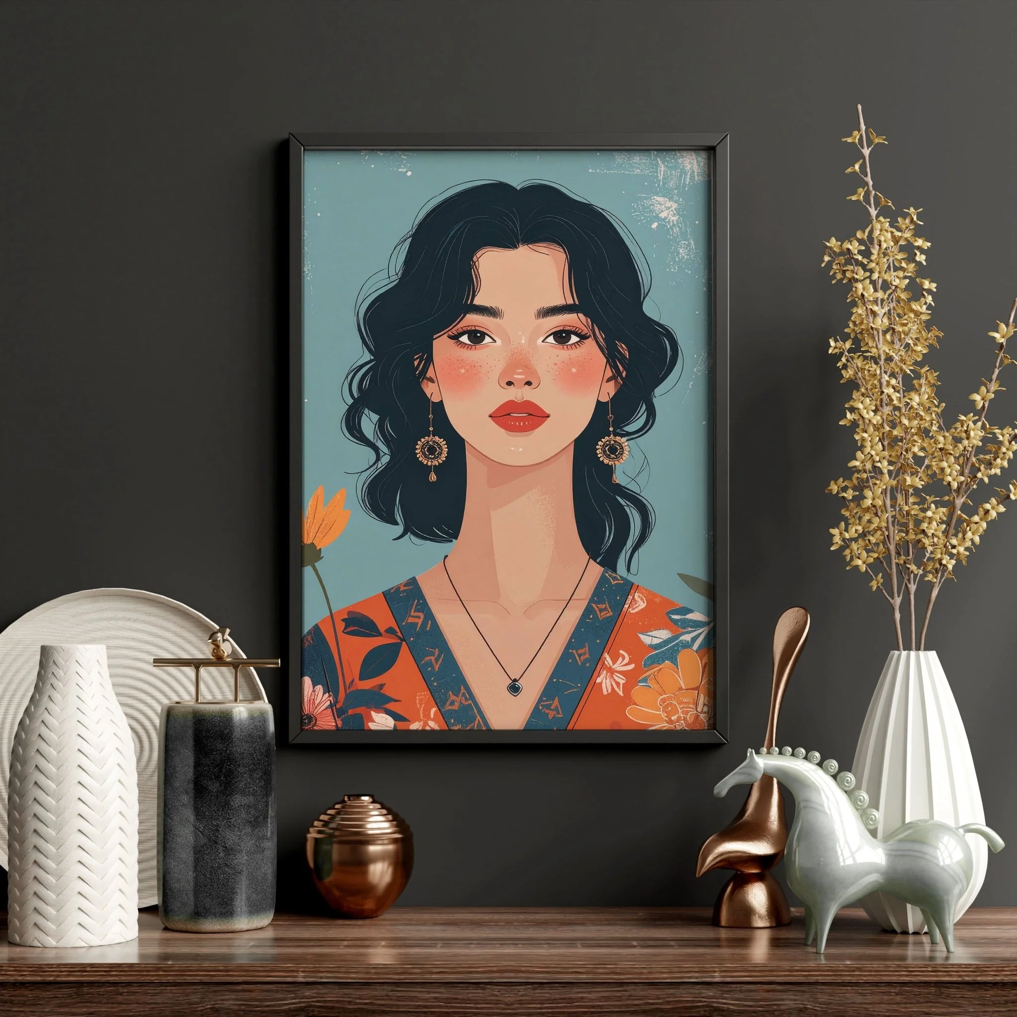Artwork For Living Room Walls | Set of 3 Boho Women Wall art Prints - Image 14