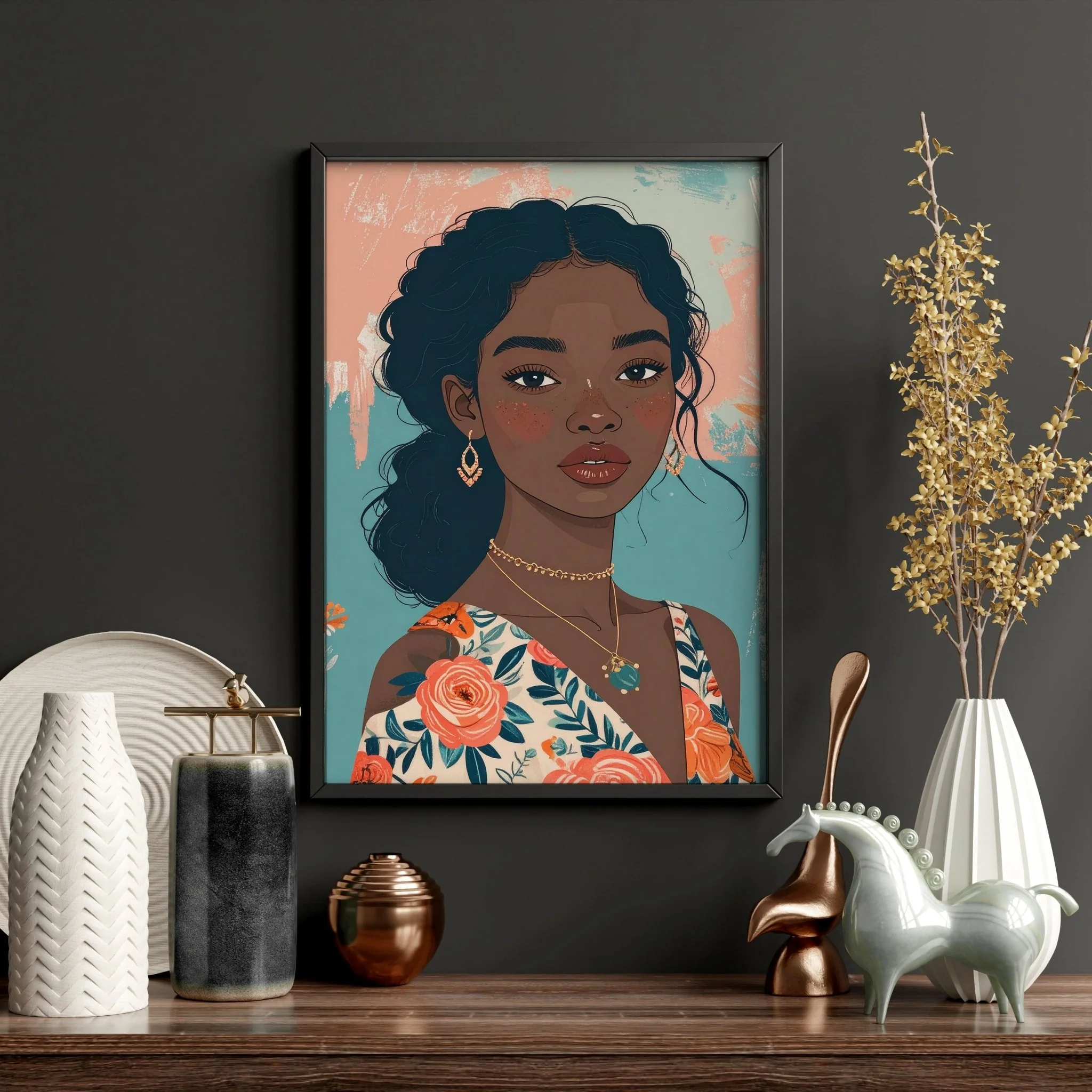 Artwork For Living Room Walls | Set of 3 Boho Women Wall art Prints - Image 15
