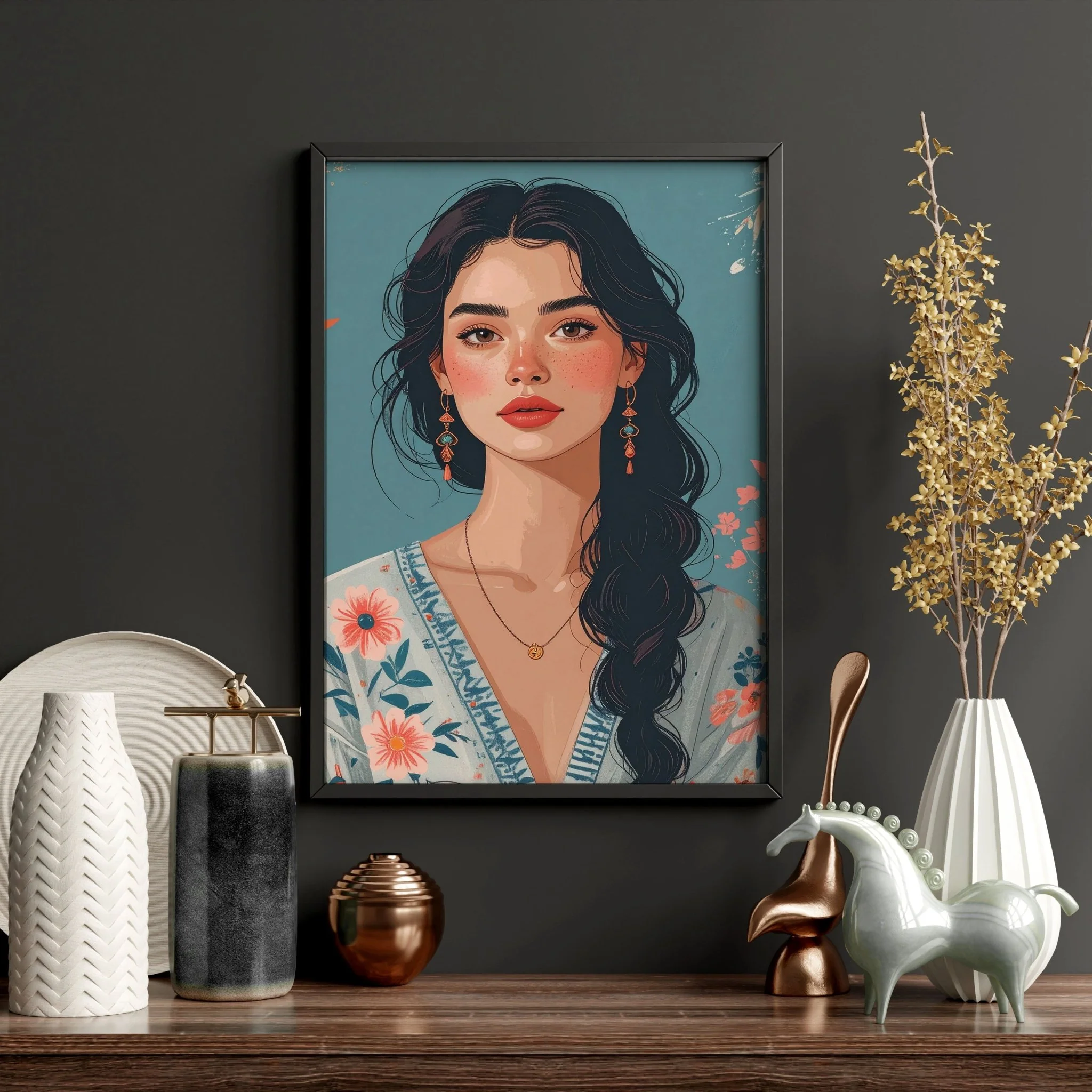 Artwork For Living Room Walls | Set of 3 Boho Women Wall art Prints - Image 16