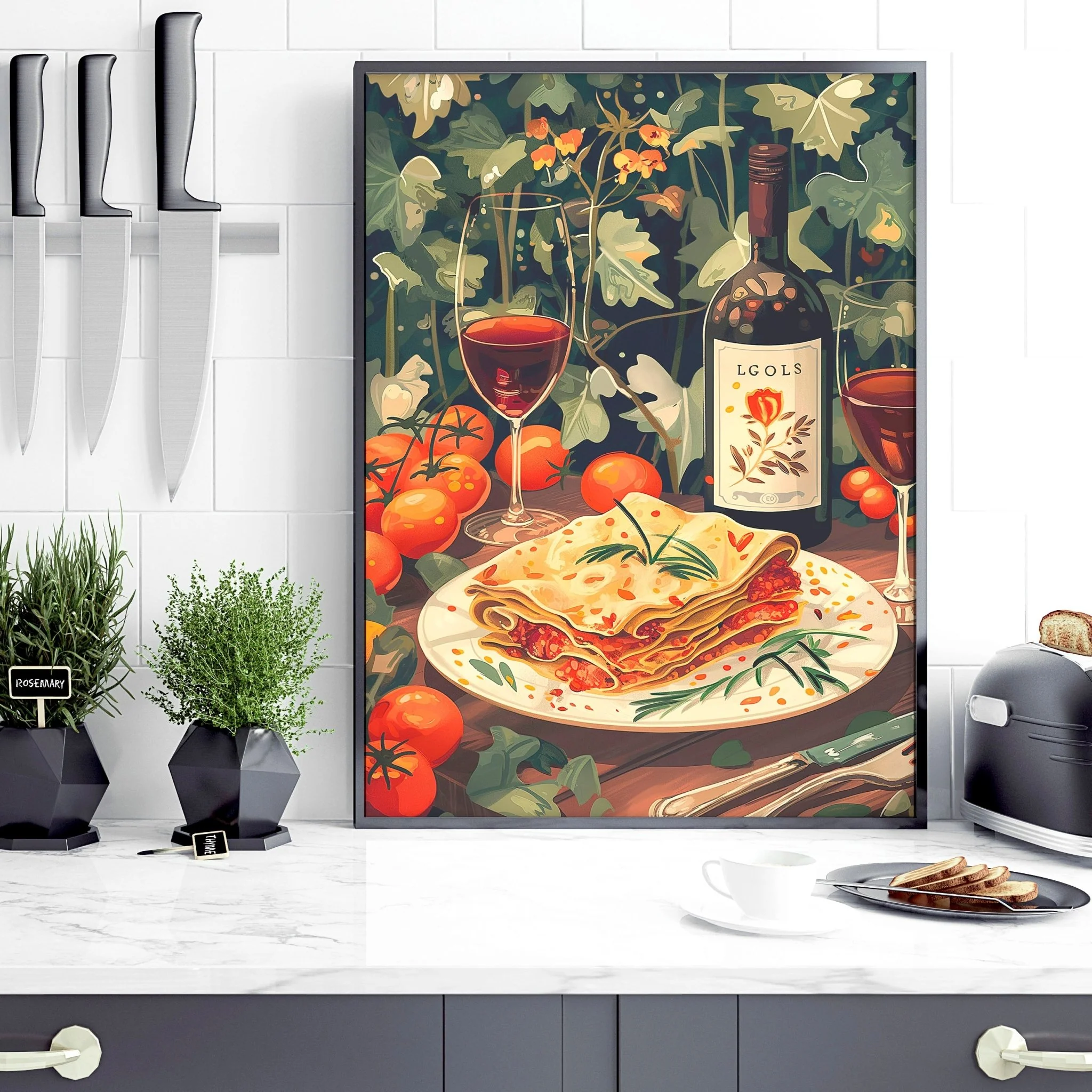 Artwork For The Kitchen Wall | Set of 3 Italian Lifestyle Wall art Prints - Image 10