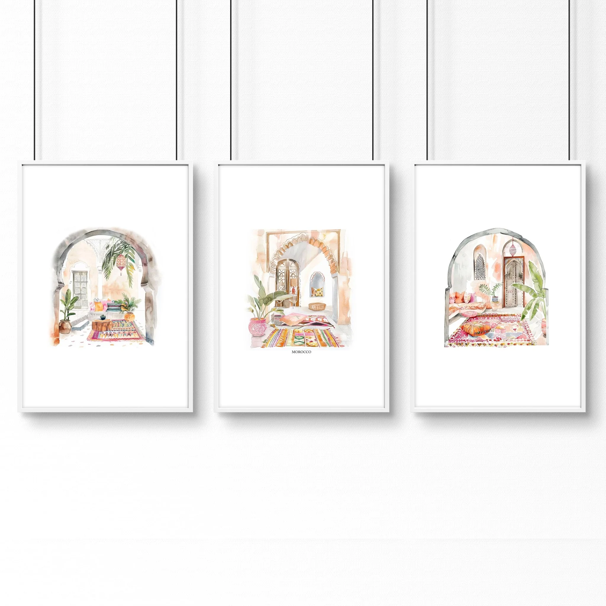 Artwork With Frame | Set of 3 Moroccan Inspired Wall art Prints - Image 16