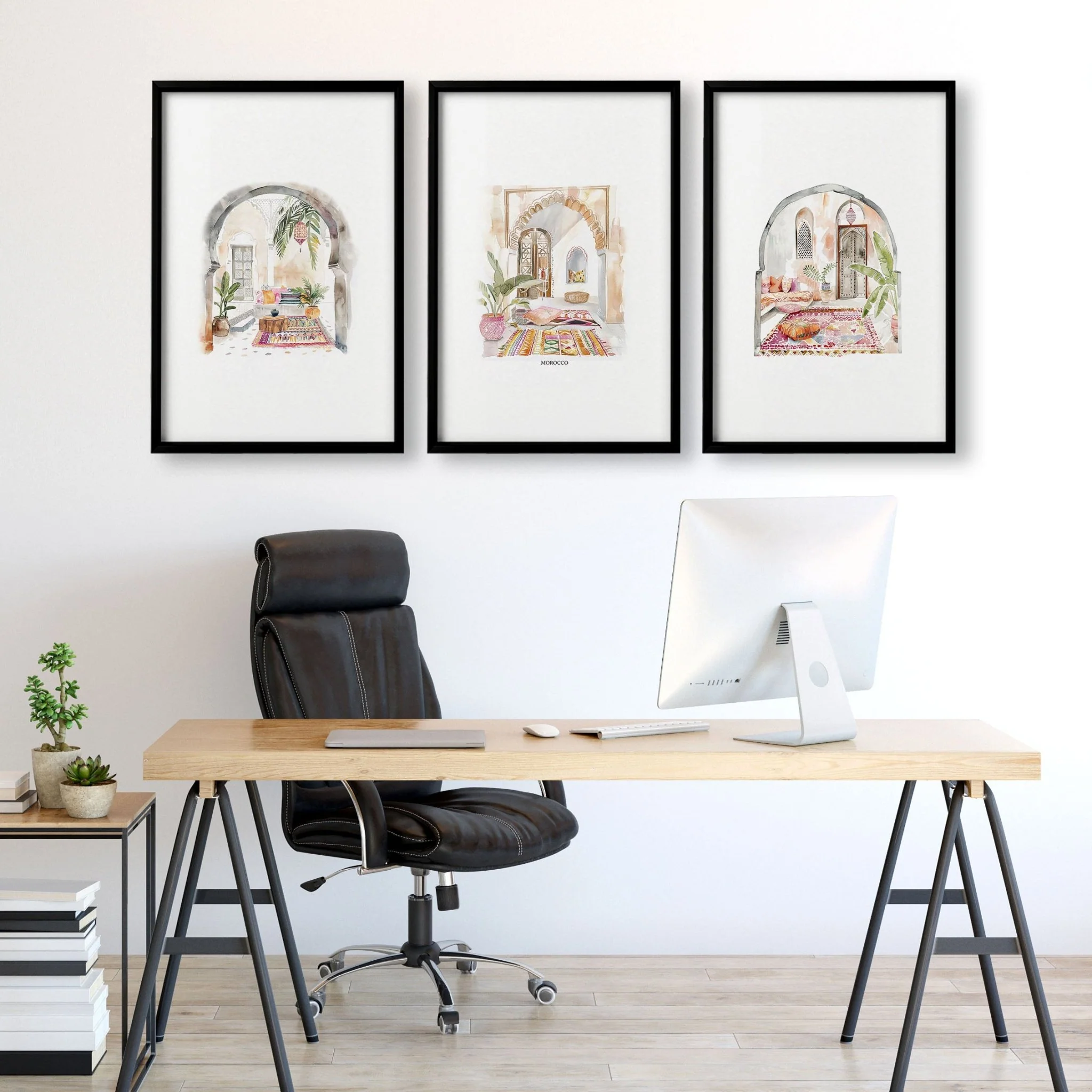 Artwork With Frame | Set of 3 Moroccan Inspired Wall art Prints - Image 6