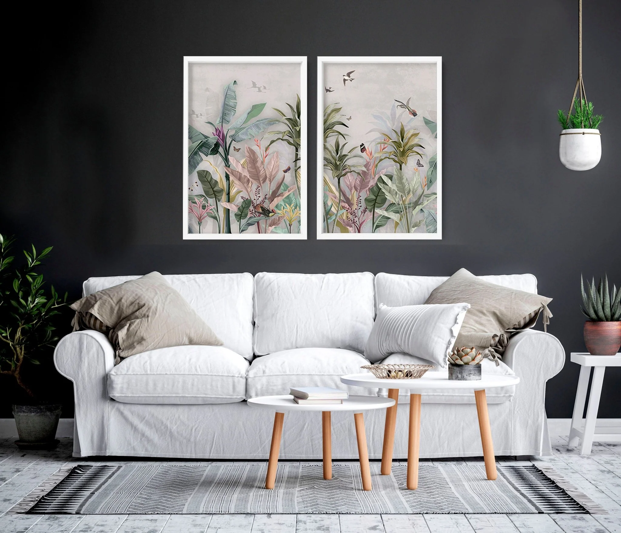 Living room wall pictures | Set of 2 Asian wall art prints - Image 3
