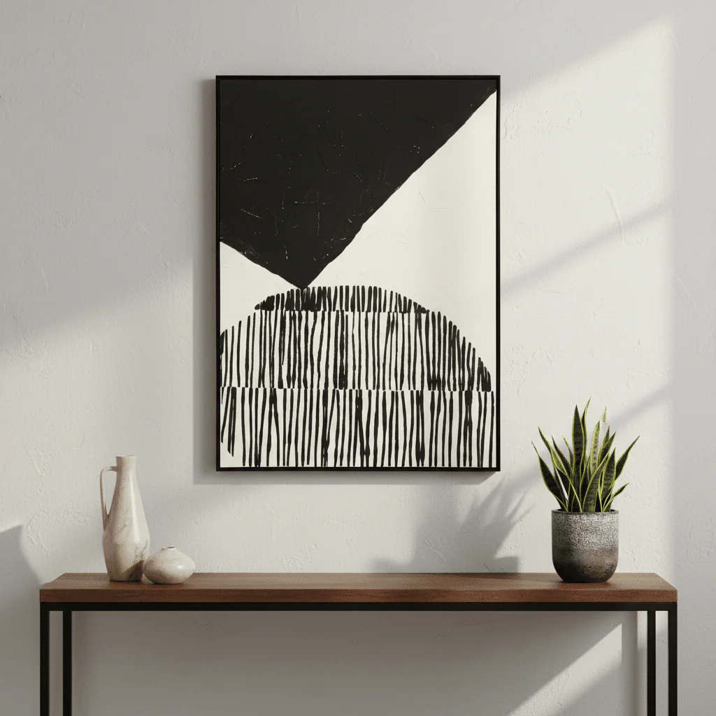 Astratto Black and White Abstract Textured Wall Art - Image 5