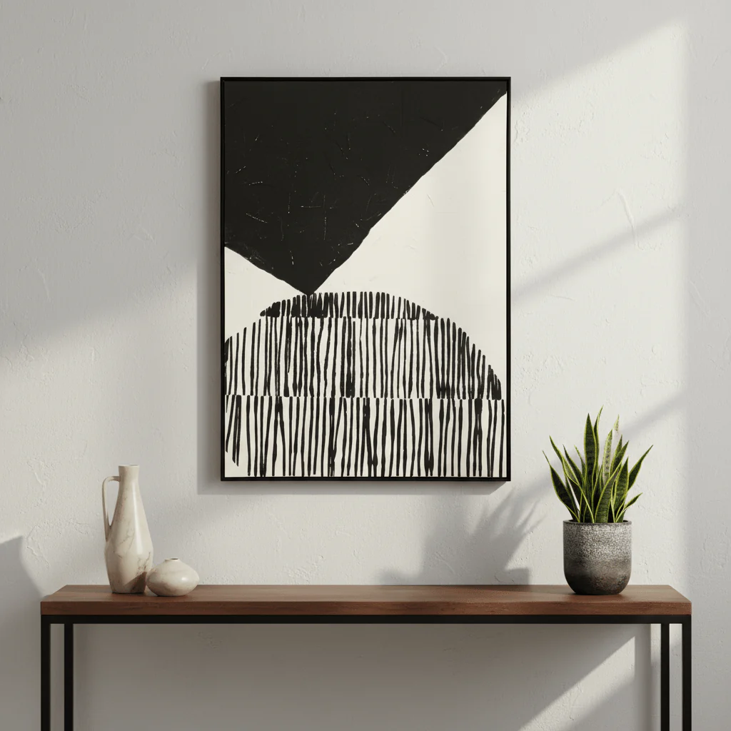 Astratto Black and White Abstract Textured Wall Art - Image 6