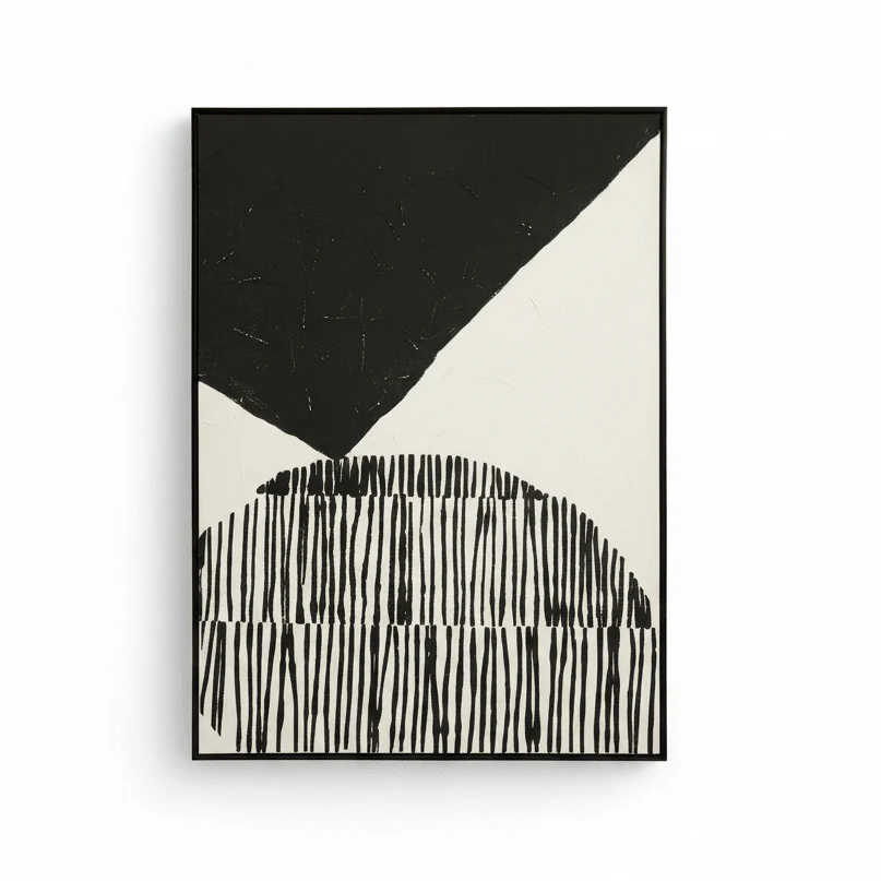 Astratto Black and White Abstract Textured Wall Art - Image 7