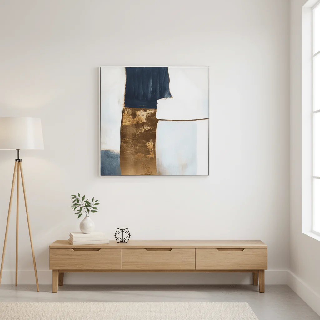 Astratto Blue And Gold Foil Wall Art - Image 3