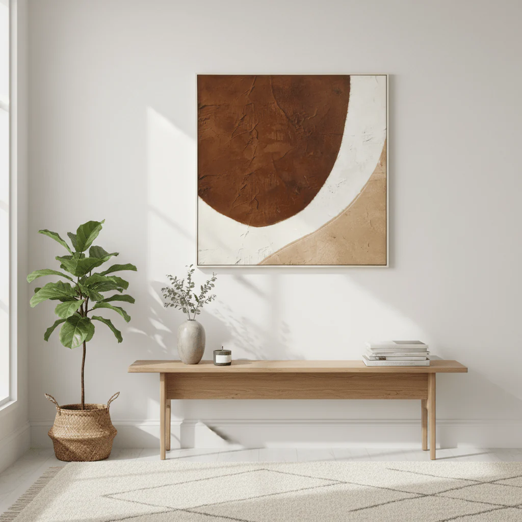 Astratto Brown and Natural Textured Wall Art - Image 3