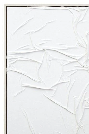 Astratto Canvas White Pleated Fabric Hand Painted Wall Art - Image 11