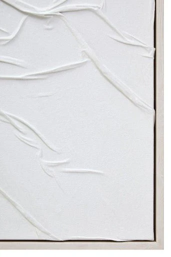 Astratto Canvas White Pleated Fabric Hand Painted Wall Art - Image 12