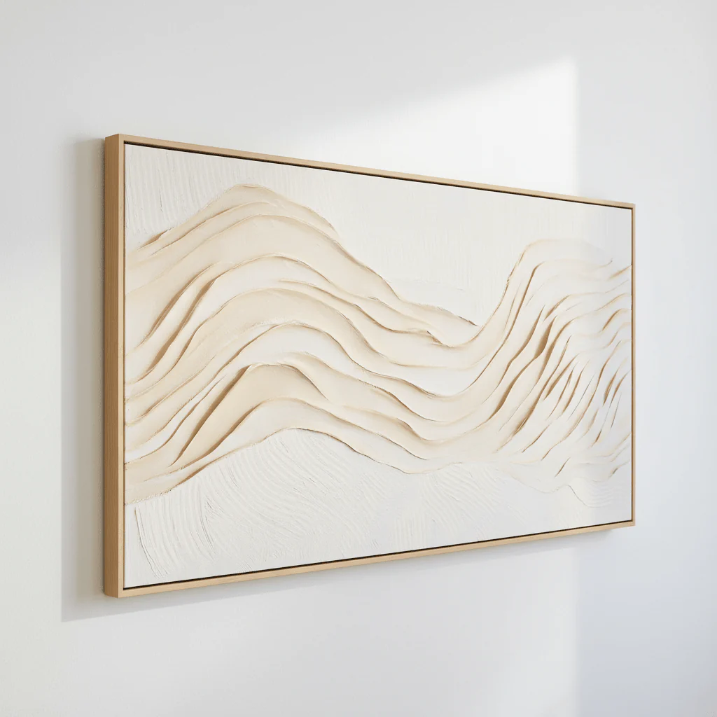 Astratto Cream Textured Wall Art - Image 3