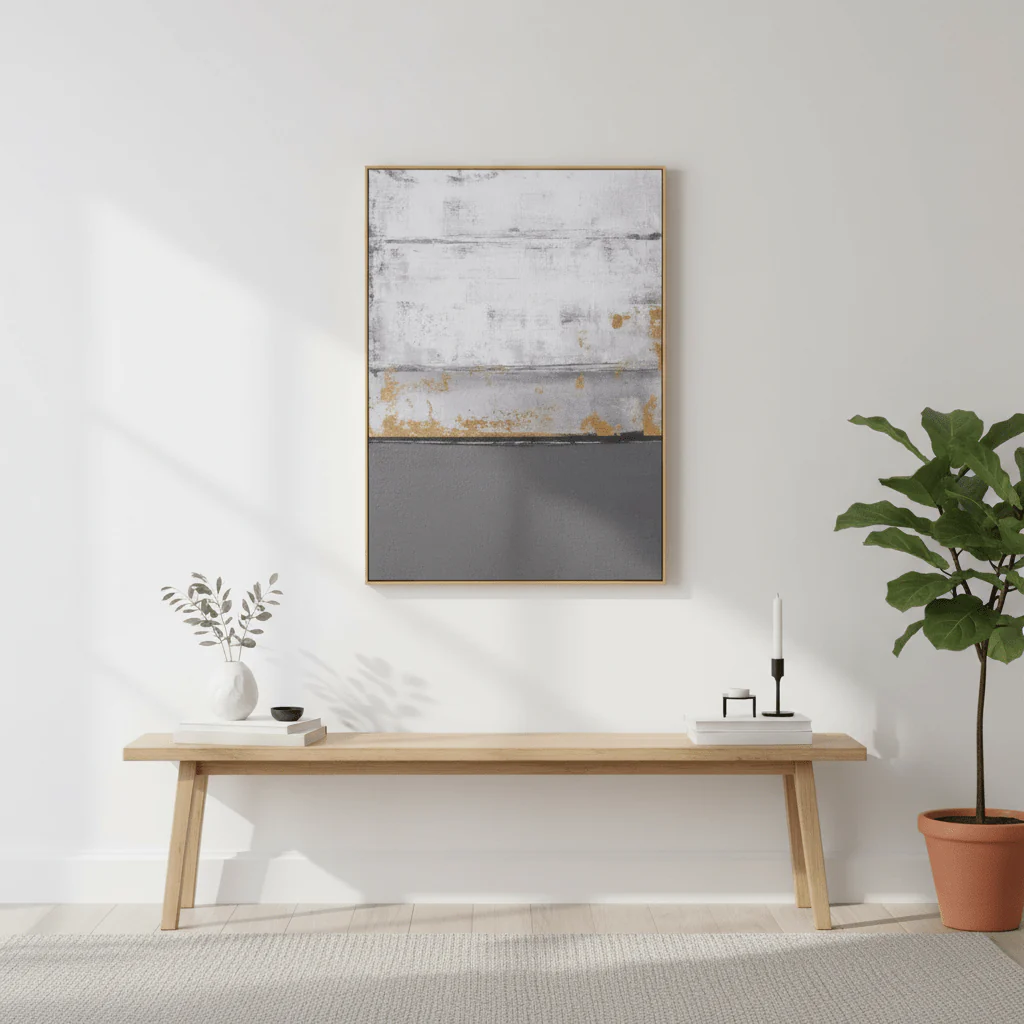 Astratto Grey and Gold Foil Wall Art - Image 3