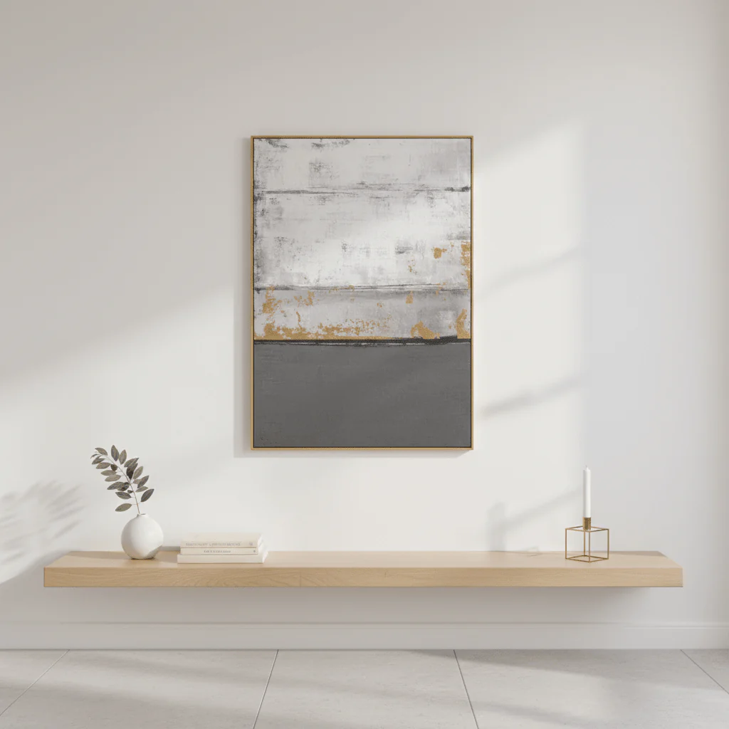 Astratto Grey and Gold Foil Wall Art - Image 4