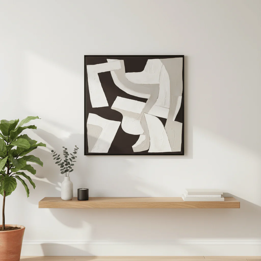 Astratto Monochrome Abstract Textured Wall Art - Image 4