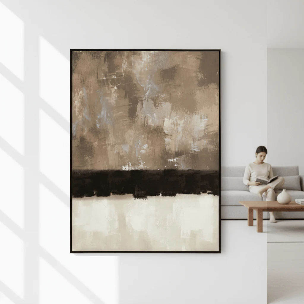 Astratto Monochrome Textured Canvas Wall Art - Image 2