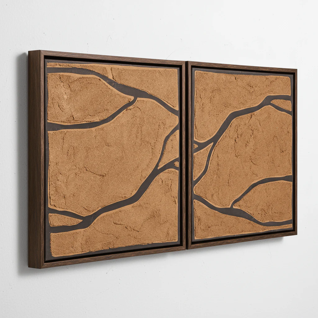 Astratto Set Of 2 Brown and Black Textured Wall Art - Image 3