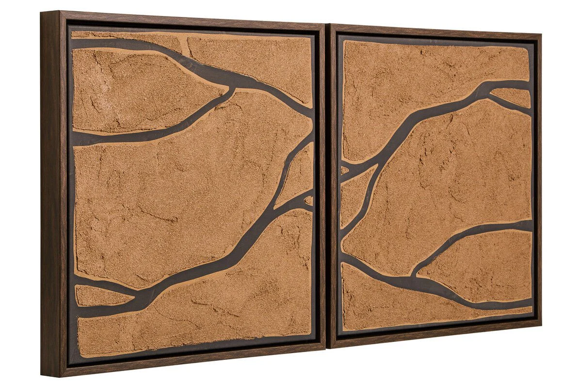 Astratto Set Of 2 Brown and Black Textured Wall Art - Image 4