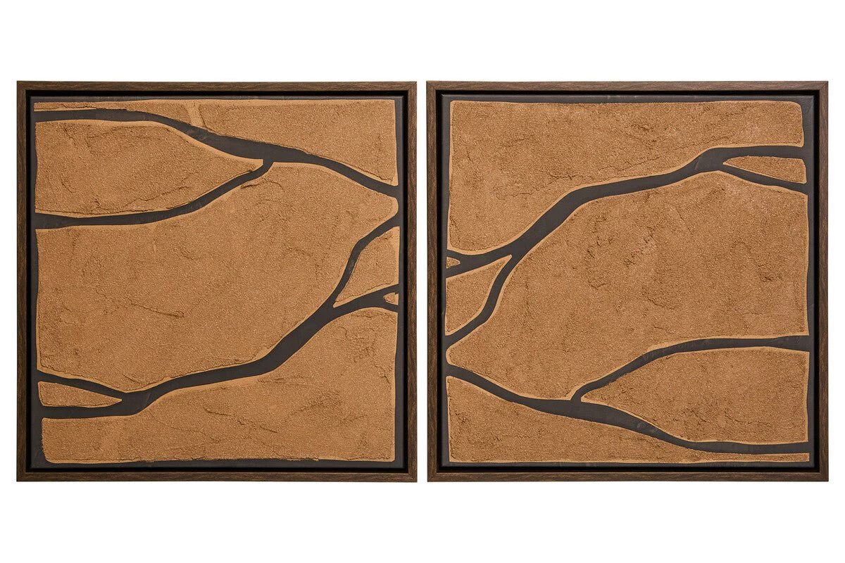 Astratto Set Of 2 Brown and Black Textured Wall Art - Image 5