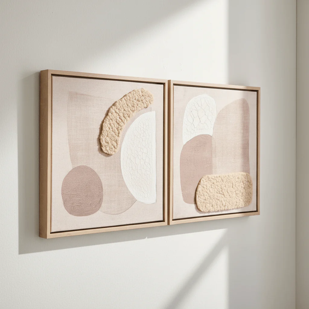 Astratto Set Of 2 Natural Textured Wall Art - Image 4