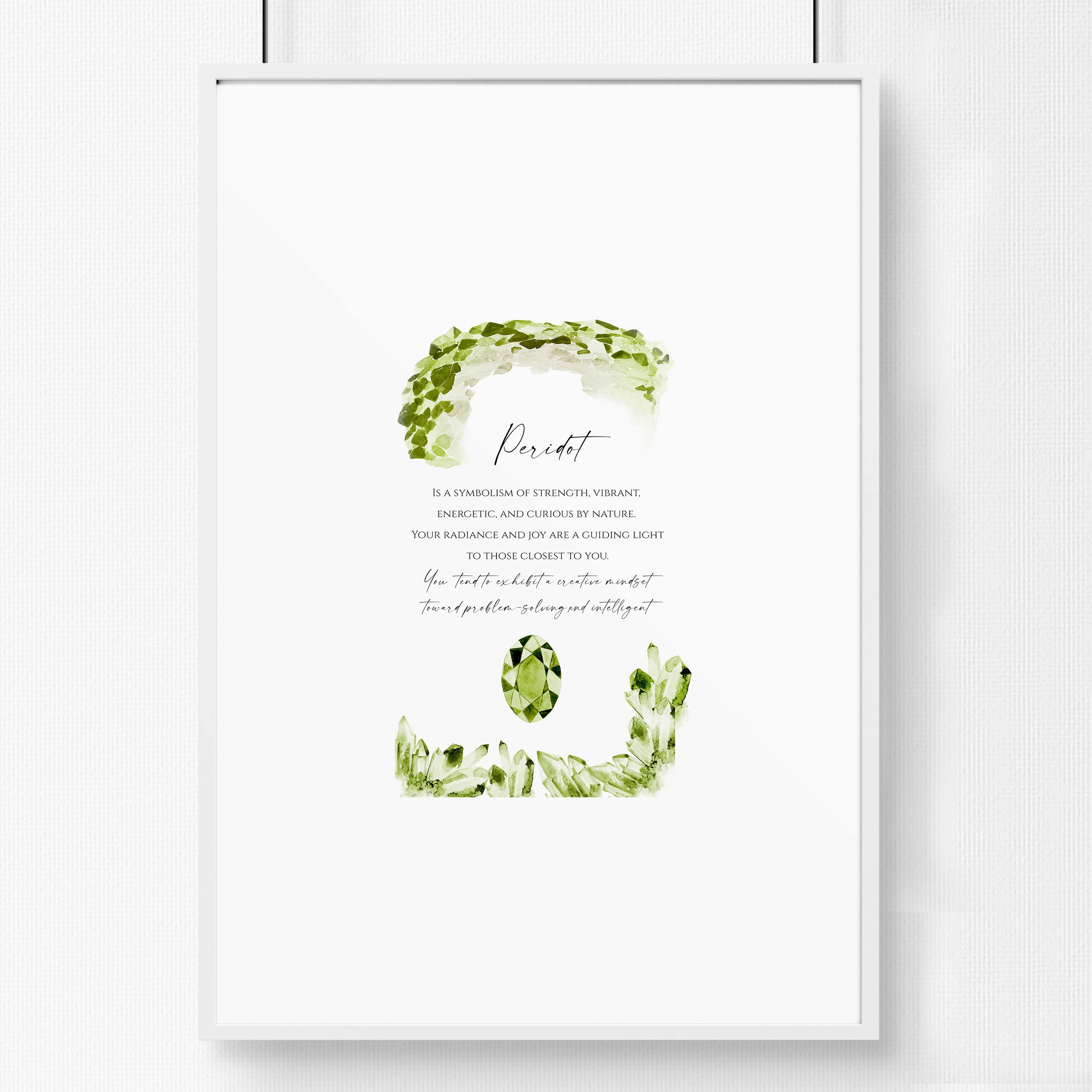 August Peridot Birthstone wall art print - Image 5