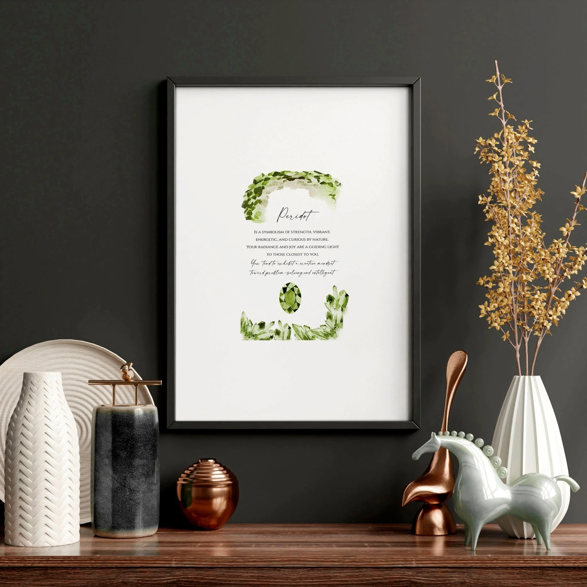 August Peridot Birthstone wall art print - Image 8