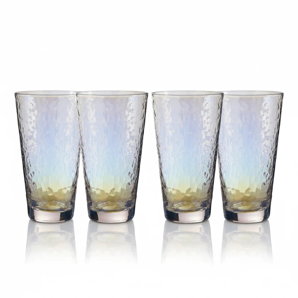 Aurora Set Of 4 Lustre Hi Ball Glasses