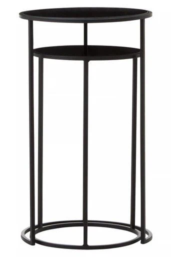 Avento Set Of Two Round Black Plant Stands - Image 7