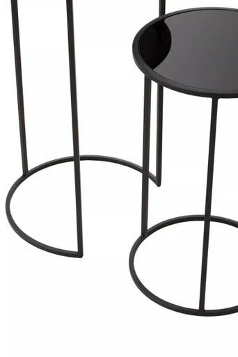 Avento Set Of Two Round Black Plant Stands - Image 8