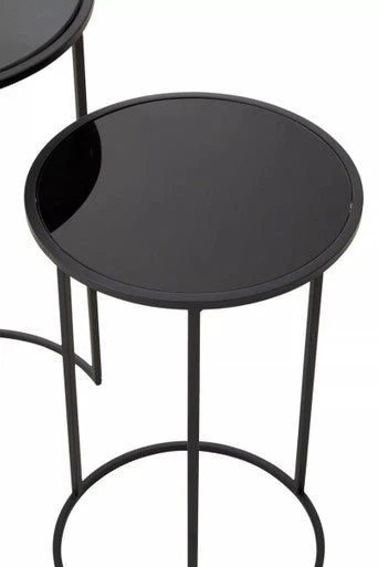 Avento Set Of Two Round Black Plant Stands - Image 9