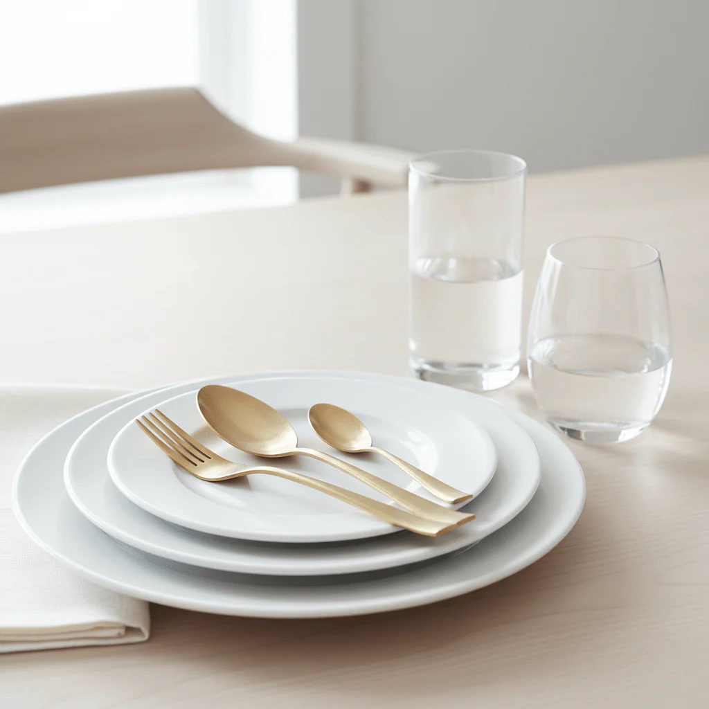 Avie 16 Piece Antique Gold Cutlery Set - Image 4
