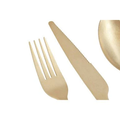 Avie 16 Piece Antique Gold Cutlery Set - Image 6