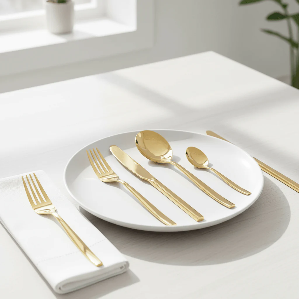 Avie 16 Piece Gold Finish Cutlery Set - Image 3