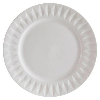 Avie 16 Piece White Embossed Dinner Set. - Image 5