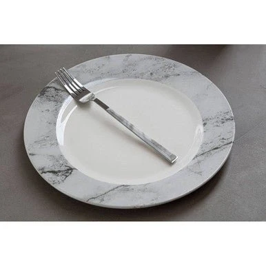 Avie 16Pc White And Grey Marble Effect Dinner Set - Image 15