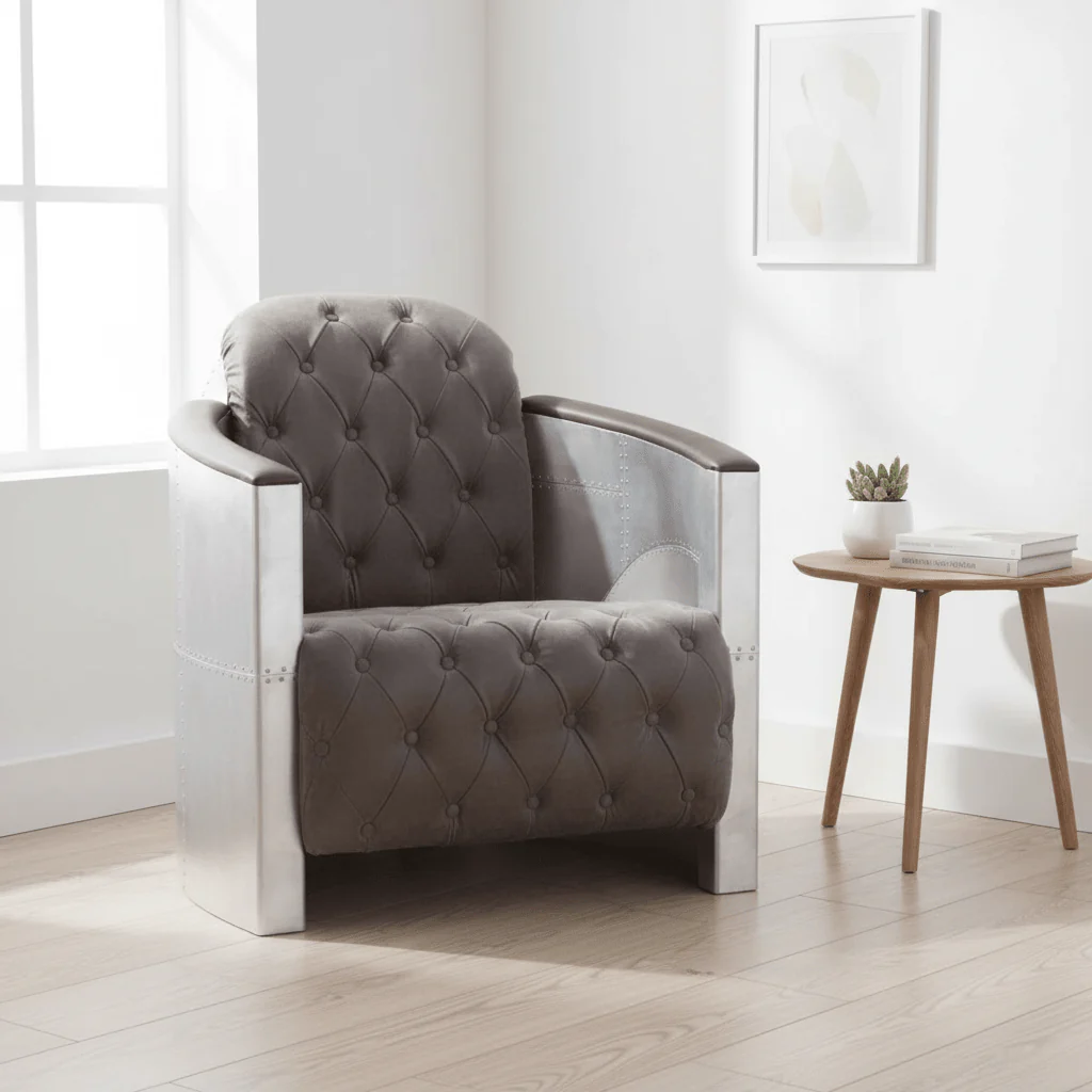 Avro Buttoned Armchair - Image 3