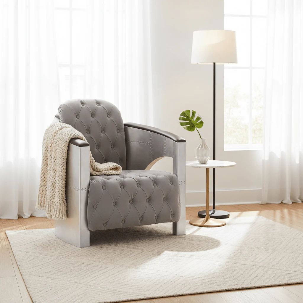 Avro Buttoned Armchair - Image 4