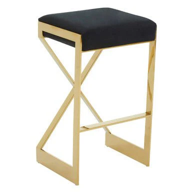 Azalea Black And Gold Finish Bar Stool - Image 5