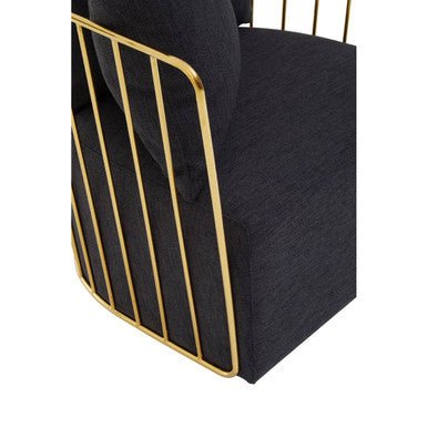 Azalea Black Fabric and Metal Chair - Image 11