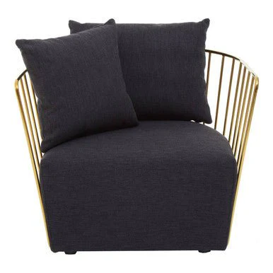 Azalea Black Fabric and Metal Chair - Image 12