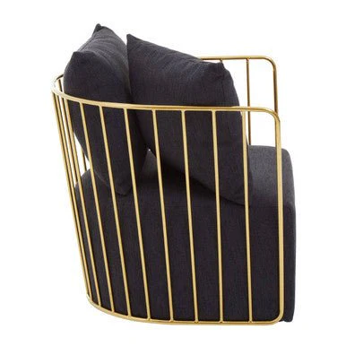 Azalea Black Fabric and Metal Chair - Image 6