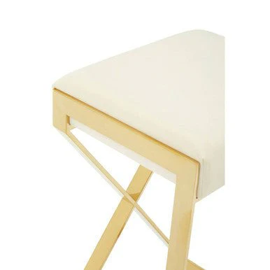 Azalea Ivory And Gold Finish Bar Stool - Image 13