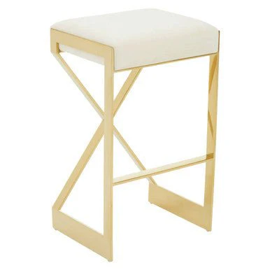 Azalea Ivory And Gold Finish Bar Stool - Image 5