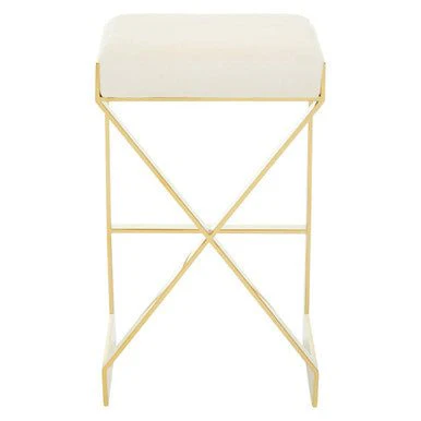 Azalea Ivory And Gold Finish Bar Stool - Image 7