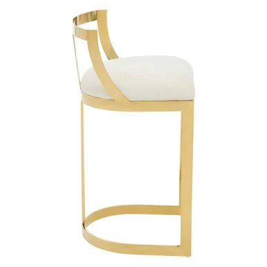 Azalea Ivory Velvet Bar Stool - Image 6