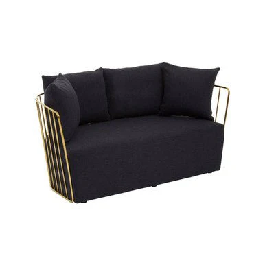 Azalea Two Seat Black Fabric Sofa - Image 5